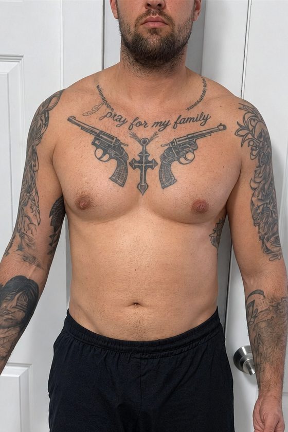 Pedro antes del proceso con Raudel Flores, en 93 kg.